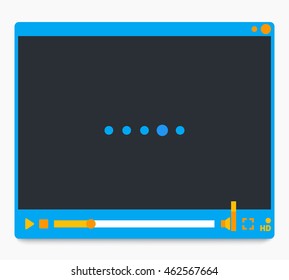 video player design, material style, blue and orange