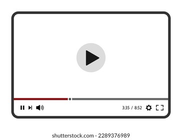 Video player design. Video player with play button. Vector illustration. EPS 10