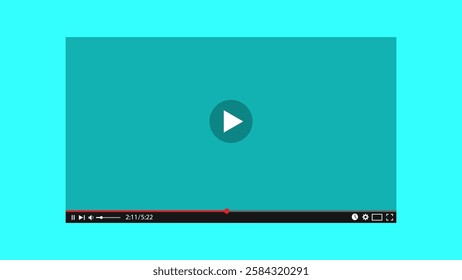 Video player design template flat style.