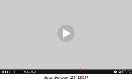 Video player design template flat style.