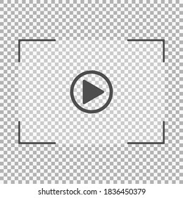 Video player design template with shadow for web and mobile apps. Vector illustration in flat style isolated on transparent background,Eps 10