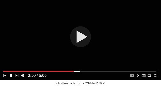 Video player design template for web and mobile apps flat style. Vector illustration