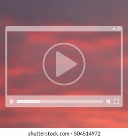 video player design, transparent template