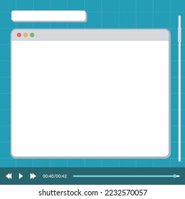 Diseño de reproductor de vídeo para la ilustración vectorial de aplicaciones web y móviles