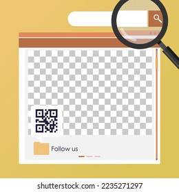 Video player  design for website and mobile apps.Magnifying glass search webpage with vector illustration