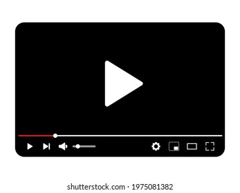 Video player desing template for web or mobile apps. Video player interface. Vector illustration.