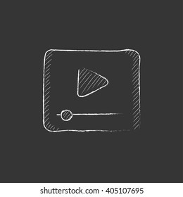 Video player. Drawn in chalk icon.