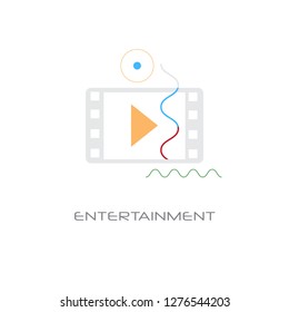 video player entertainment multimedia application concept line style isolated