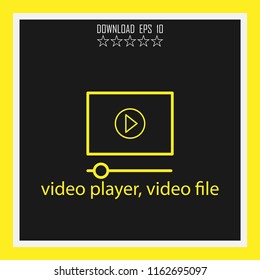 video player, video file vector icon