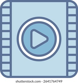 Video Player Filled Blue Tone Icon
