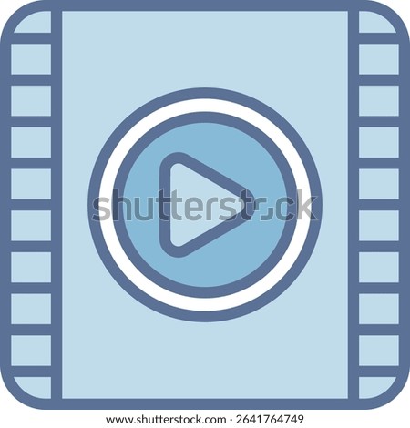 Video Player Filled Blue Tone Icon