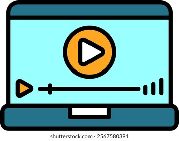 Video player Filled Style Icon Design