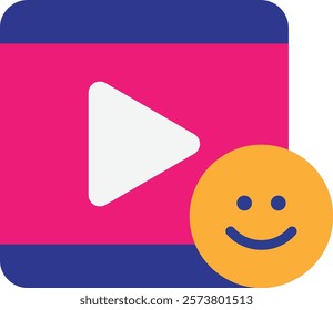 Video Player Film Icon Vector Flat Illustration