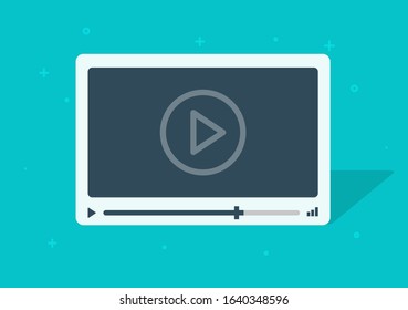 Video player flat cartoon vector icon, illustrated media broadcasting modern design