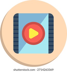 Ícone de Estilo de Círculo Plano do Player de Vídeo