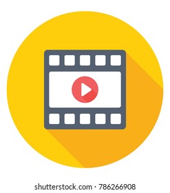 
Video Player Flat Colored Icon
