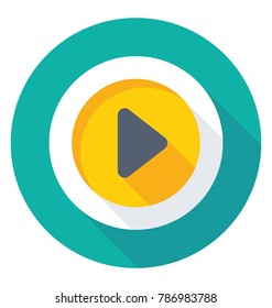 
Video Player Flat Colored Icon
