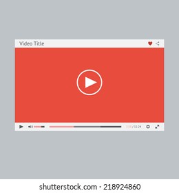 Video player flat design template for web and mobile apps