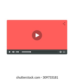 Video player. Flat design player for web and mobile apps