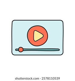 Video player flat icon. Single high quality outline symbol for web design or mobile app