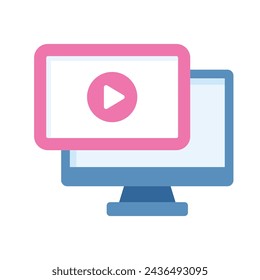 Video player flat icon, trendy style ready to use