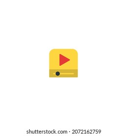video player flat icon vector, Web interface icon 