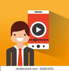 video player flat icon vector illustration design