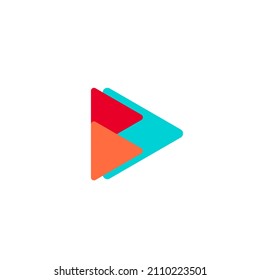 Video player flat logo design. Music player and video player icon