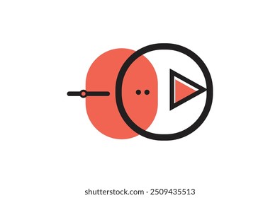 Video player flat logo design. Music player and video player icon