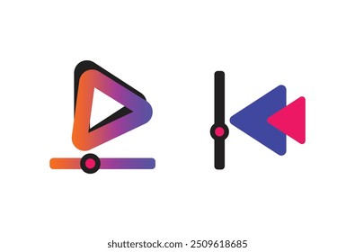 Video player flat logo design. Music player and video player icon.. Icon that can be applied anywhere, pixel perfect and modern style design