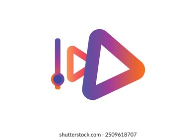 Logo-Design für Video-Player. Symbol für den Musik- und Videoplayer. Symbol, das überall angewendet werden kann, Pixel perfekt und modernes Design