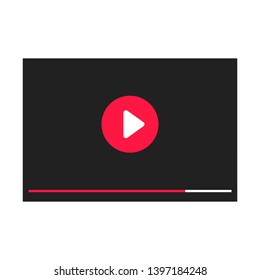 Video player flat style design icon sign isolated on white background. Web template concept.