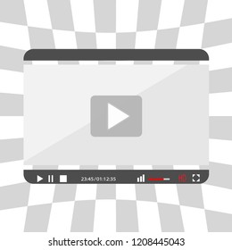 Video player in a flat style. Video player for the web. Vector template of video and audio player. New Media Player interface.