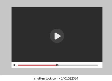 Video player in a flat style. Video player for the web. Vector template of video and audio player. Design Media Player. New Media interface. 