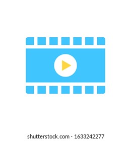video player flat vector icon - ui icon vector