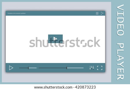 Video Player frame. Video Player mockup ui. Video Player youtube frame.  Video Player template. Video and audio Player youtube ui. Video Player frame vector concept. Video Player web mobile apps ux ui