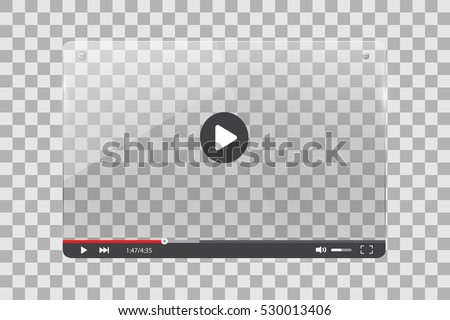 Video player glass illustration on a checker background