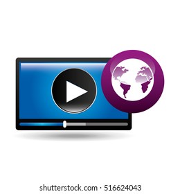 video player globe interface design vector illustration eps 10