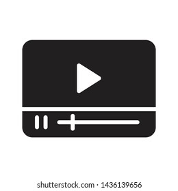 video player glyph flat vector icon