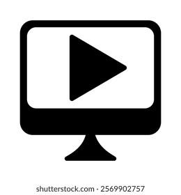 Video player glyph icon. Vector illustration design