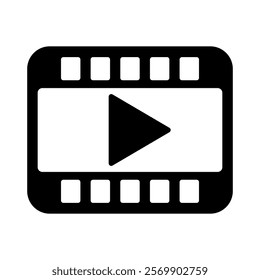 Video player glyph icon. Vector illustration design