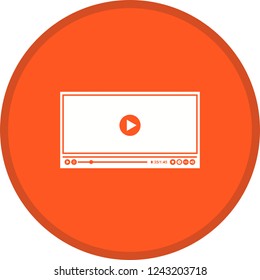 Video player Glyph Round Circle Multi color BG