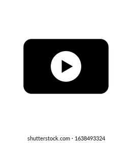 video player glyph vector icon - ui icon vector