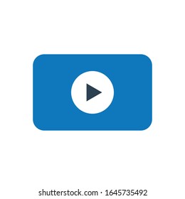 video player glyph vector icon - ui icon vector