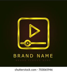 Video player golden metallic logo