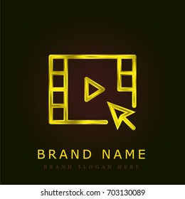 Video player golden metallic logo