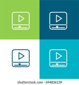 Video player green and blue material color minimal icon or logo design