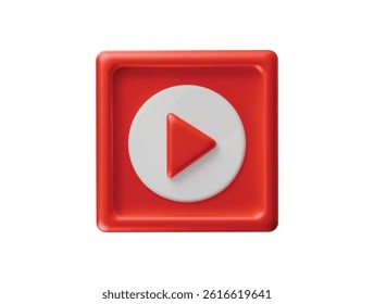 Video player icon 3d illustration render