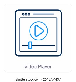 Video Player And Player Icon Concept 