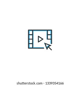 Video Player icon design. Interaction icon line vector illustration design